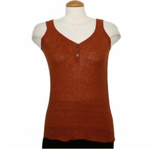 Eileen Fisher burnt orange linen tank